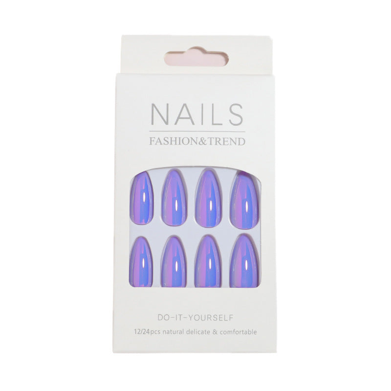 Glossy Press-On Nails Set with Iridescent Finish Stornfield