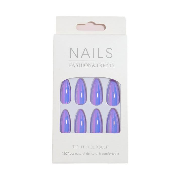 Glossy Press-On Nails Set with Iridescent Finish Stornfield