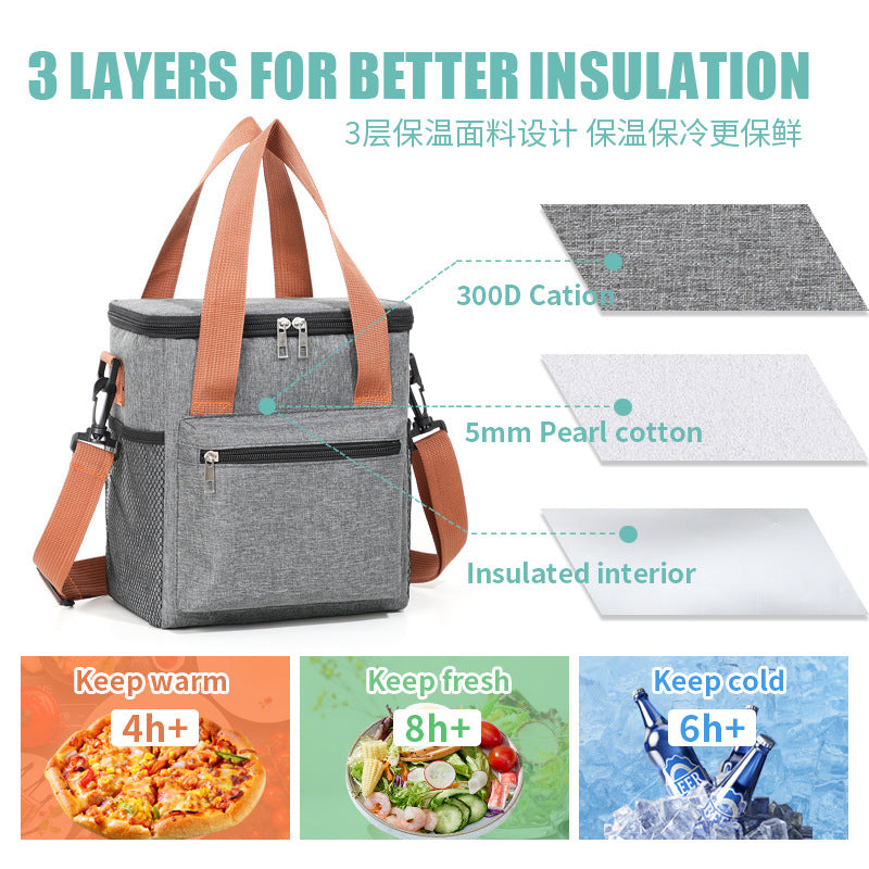 Insulated Lunch Cooler Bag with Adjustable Strap