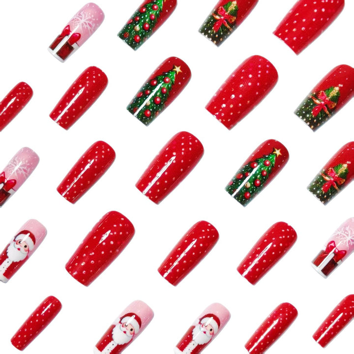 Christmas nail art with festive Santa and Christmas tree design Stornfield