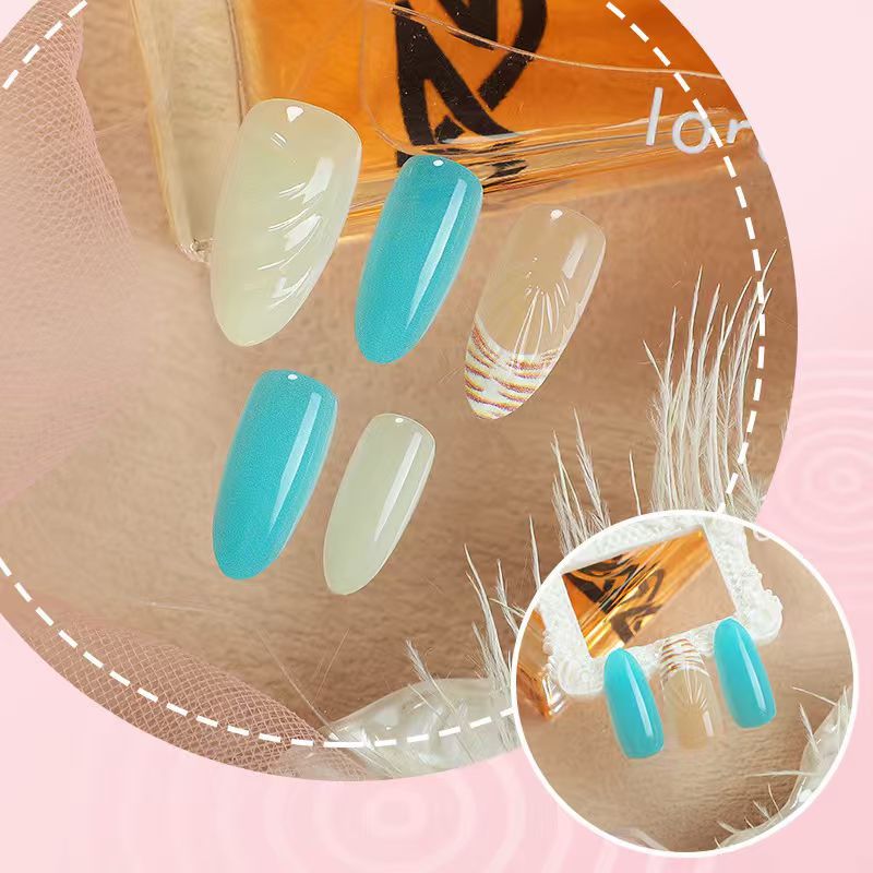 Creative Ocean-Themed Press-On Nail Set