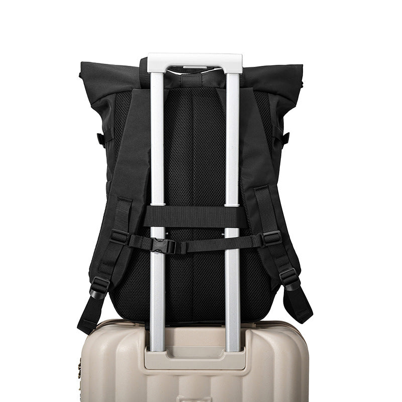 Backpack with roll closure and durable materials Stornfield