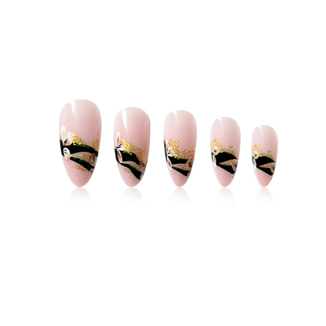 Artistic Floral Gel Press-On Nails Stornfield