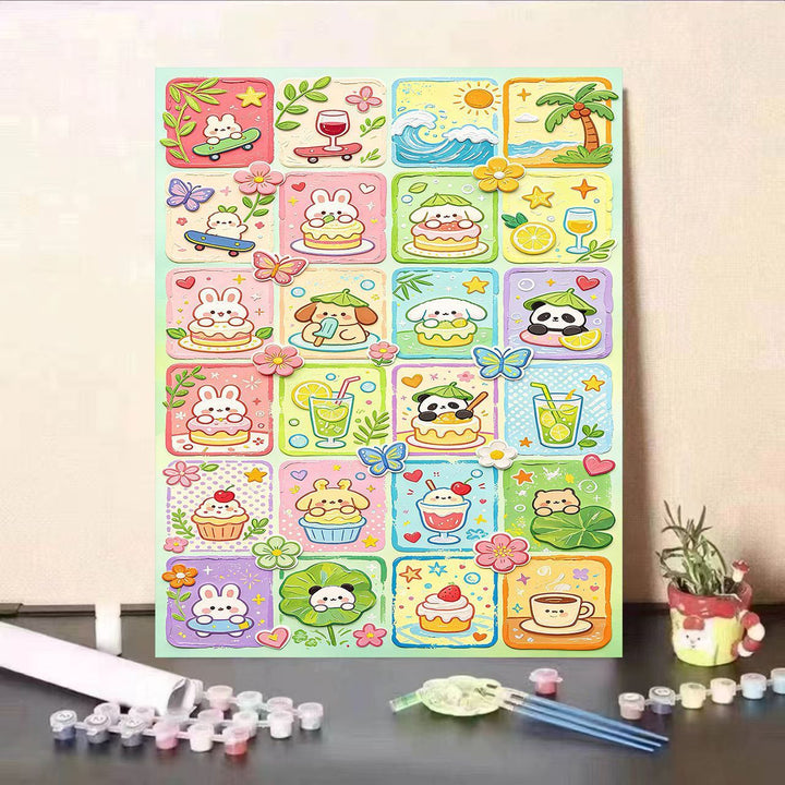 Colorful Animal-Themed DIY Paint by Numbers Kit Stornfield