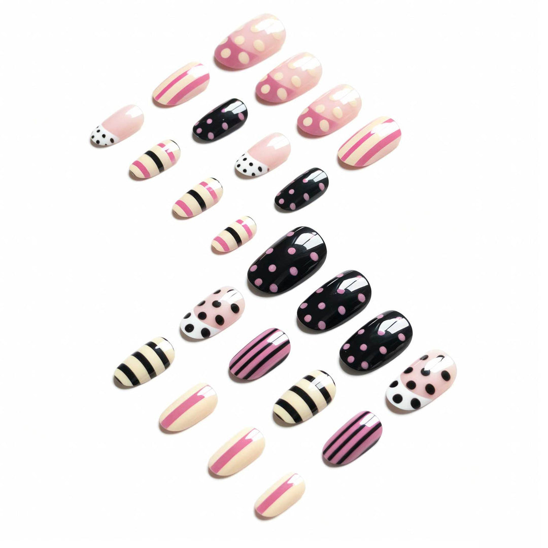 Artistic Polka Dot and Striped Nail Art Kit