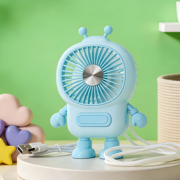 Ladies Portable Robot Fan with USB Charging Function and Flexible Design Stornfield