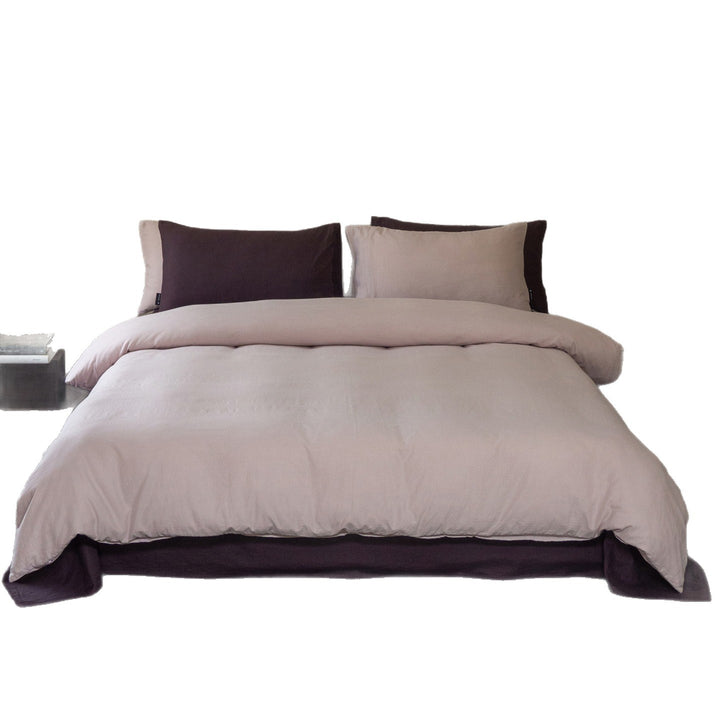 Washed Cotton Duvet Cover Set with Deep-Pocket Fitted Sheet & Oxford Pillowcases