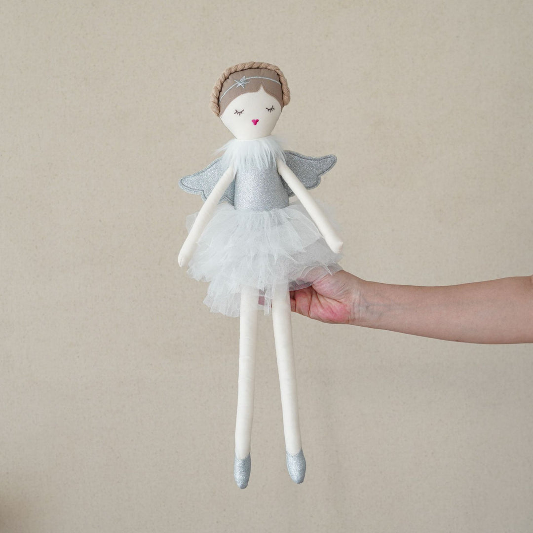 Handcrafted Plush Princess Ballerina Doll with Tulle Skirt and Embroidered Face