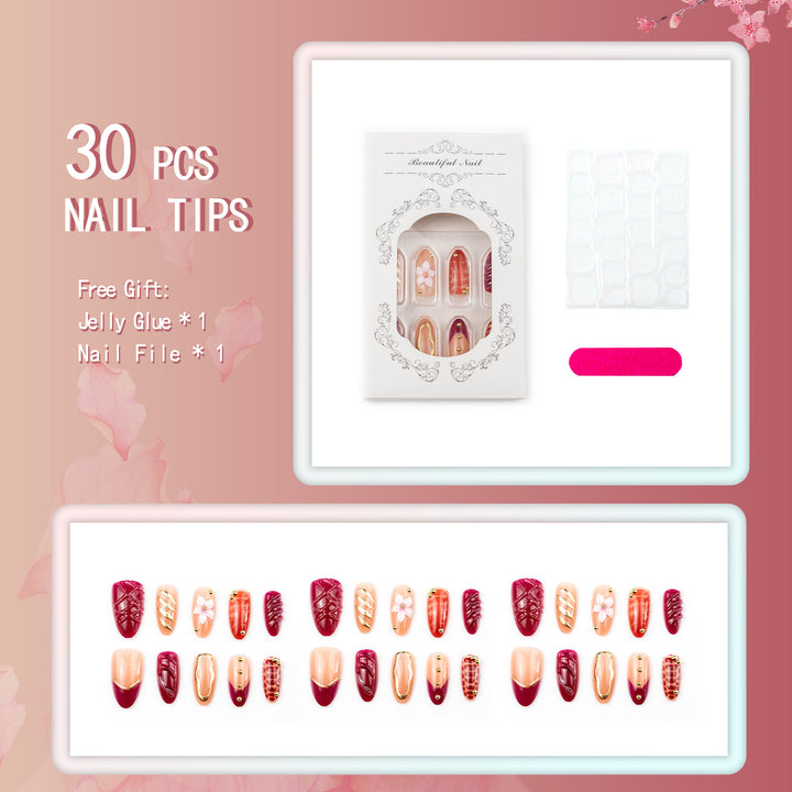 Luxurious Artfully Designed Press-On Nail Set