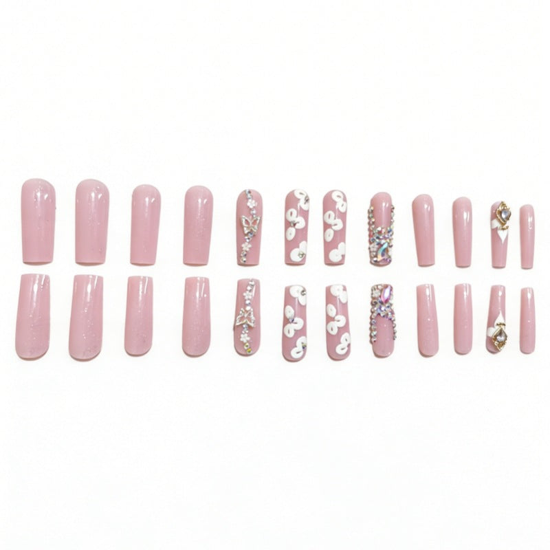 Luxury 3D Floral Press-On Nails Set Stornfield