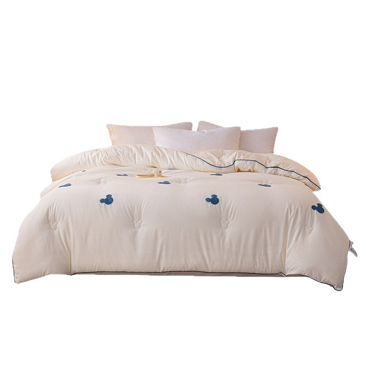 Plush Reversible Embroidered Comforter with Chenille Heart Appliqué