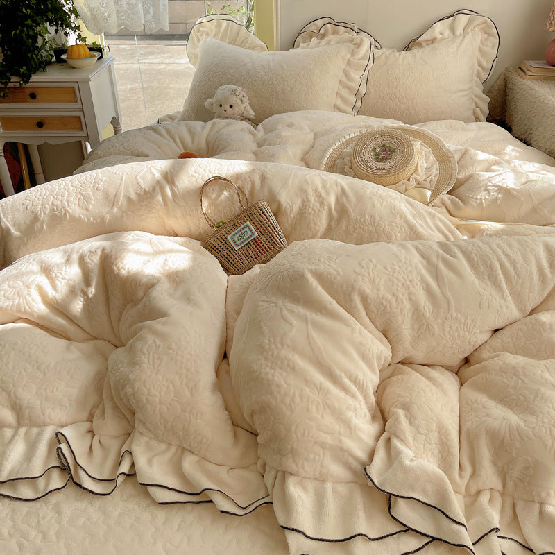 Floral Embossed Duvet Cover Set
