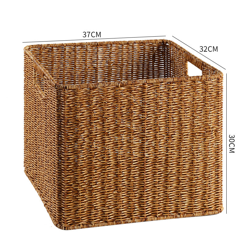Handcrafted Rectangular Wicker Storage Bin Stornfield