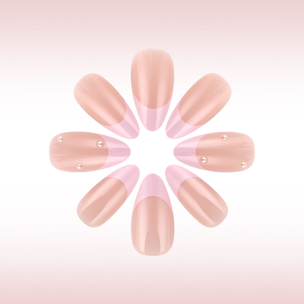 Elegant French Tip Press-On Nail Art Set Stornfield