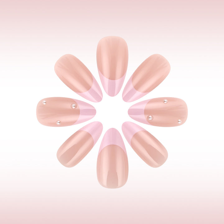 Elegant French Tip Press-On Nail Art Set Stornfield