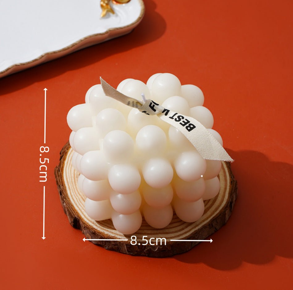 Handcrafted Bubble-Grid Cube Tabletop Decorative Candle