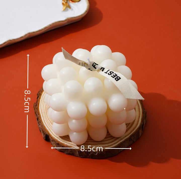 Handcrafted Bubble-Grid Cube Tabletop Decorative Candle