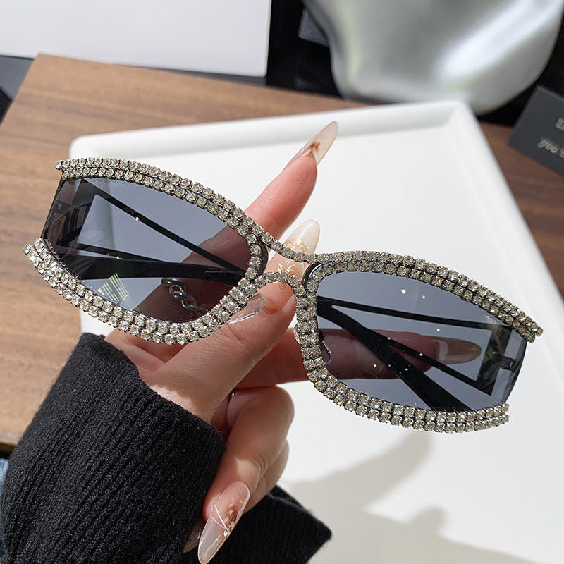 Women Cat-Eye Sunglasses with Sparkling Crystal Frame Stornfield