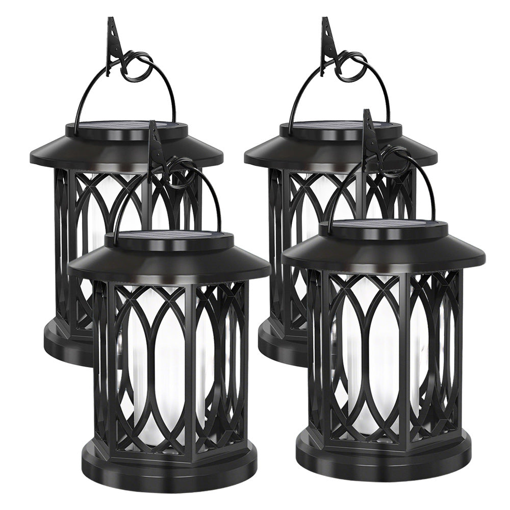 Decorative Solar Hanging Lantern With Metal Lattice Panels Stornfield
