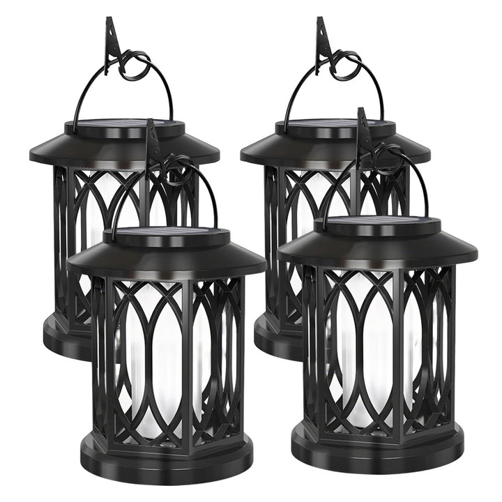 Decorative Solar Hanging Lantern With Metal Lattice Panels Stornfield