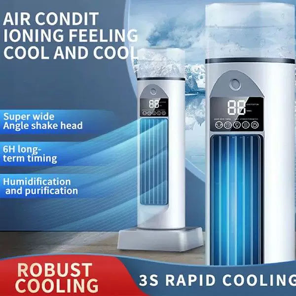 Unisex one size compact vertical personal vaporizer air cooler with digital display removable water tank adjustable louvers USB powered Stornfield