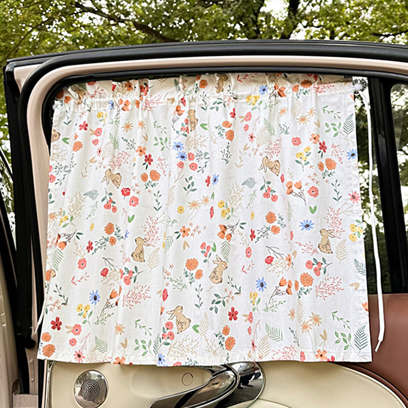 Unisex nan sun protection car curtain with elastic fastening strap and opaque cotton blend Stornfield