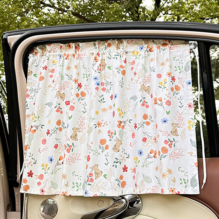 Unisex nan sun protection car curtain with elastic fastening strap and opaque cotton blend Stornfield