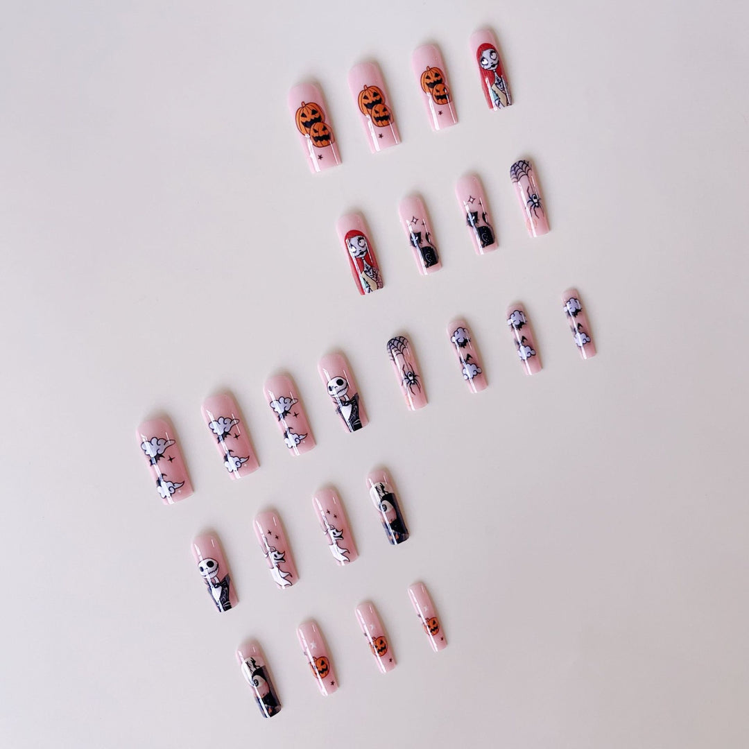 Acrylic nail set with Halloween motifs and creative 3D decorations Stornfield