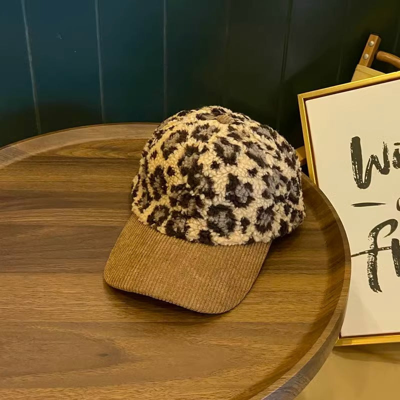 Women's Leopard Print Fleece Baseball Cap Stornfield