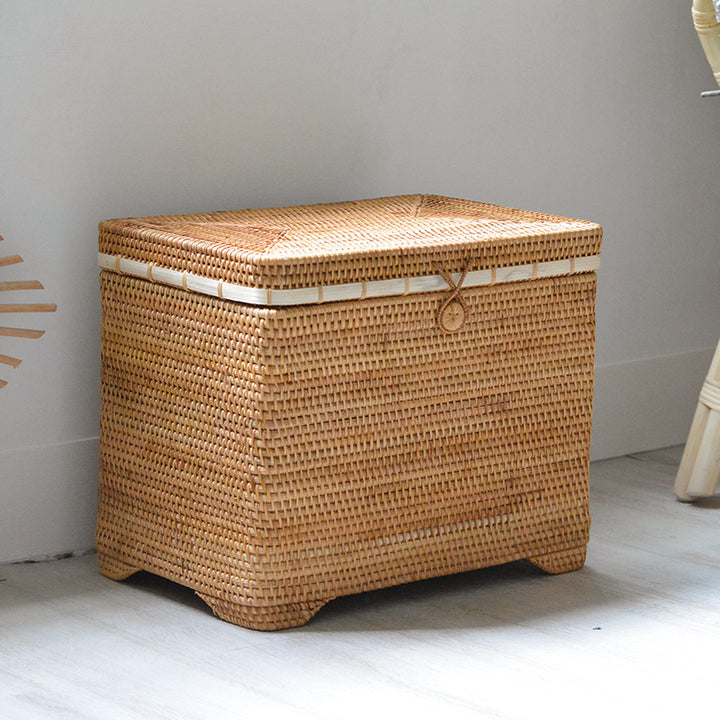 Ladies stylish storage box made of woven natural material Stornfield