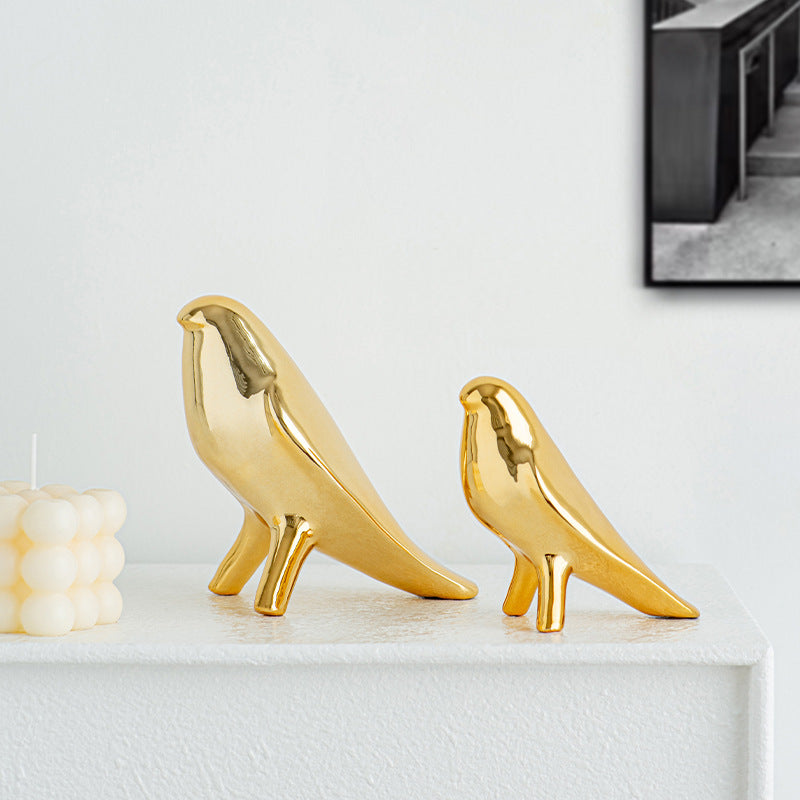 Elegant Artificial Ceramic Bird Sculpture Stornfield