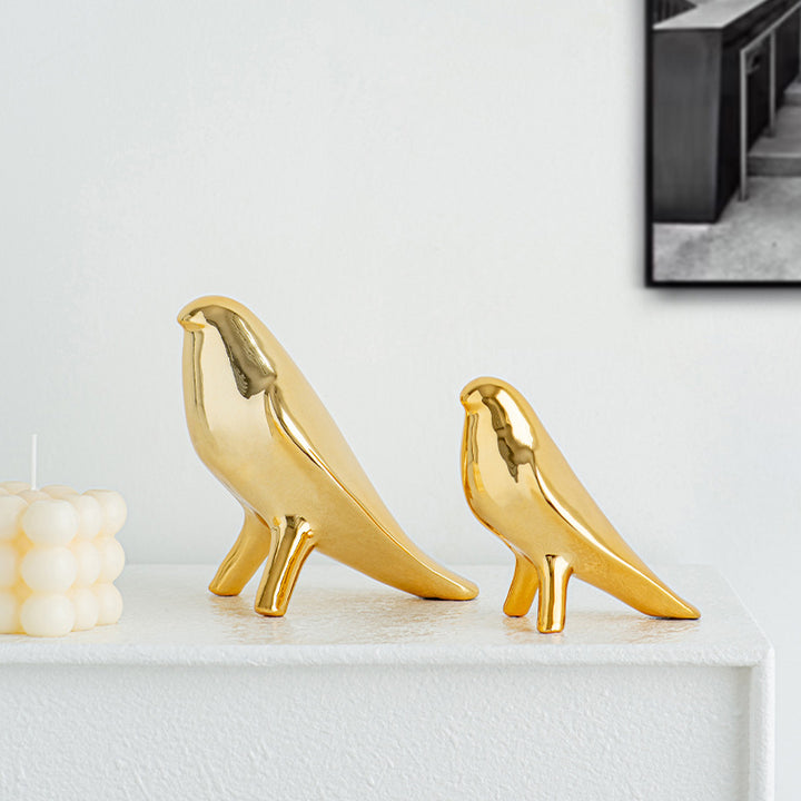 Elegant Artificial Ceramic Bird Sculpture Stornfield
