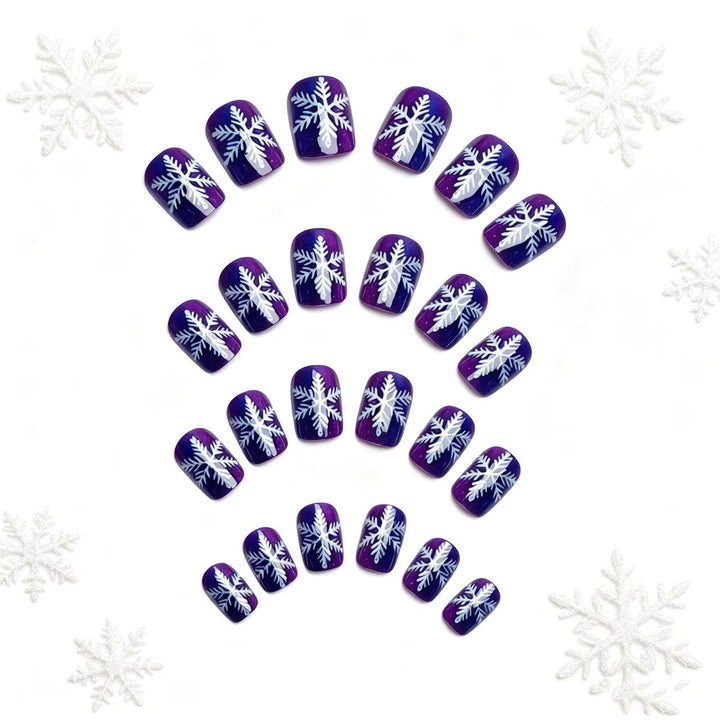 Artificial nails with festive snowflake design Stornfield