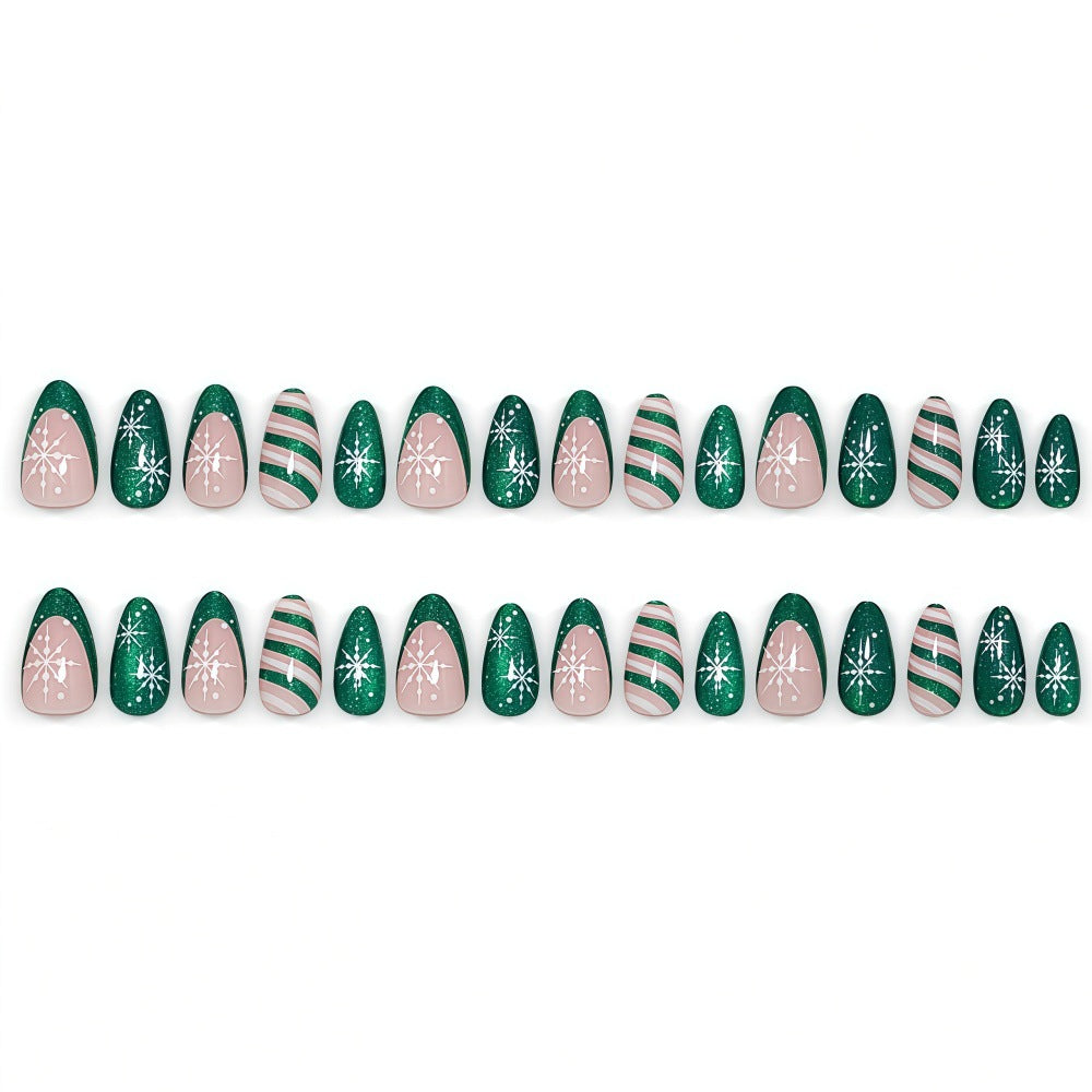 Artificial Nail Set with Elegant Christmas Design Stornfield
