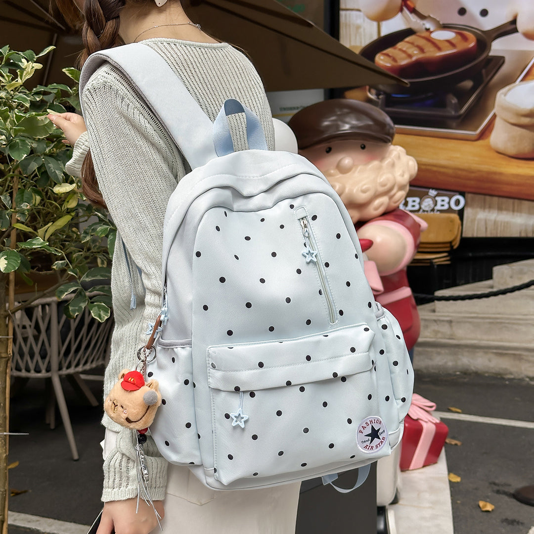 Playful Polka Dot Casual Backpack Stornfield