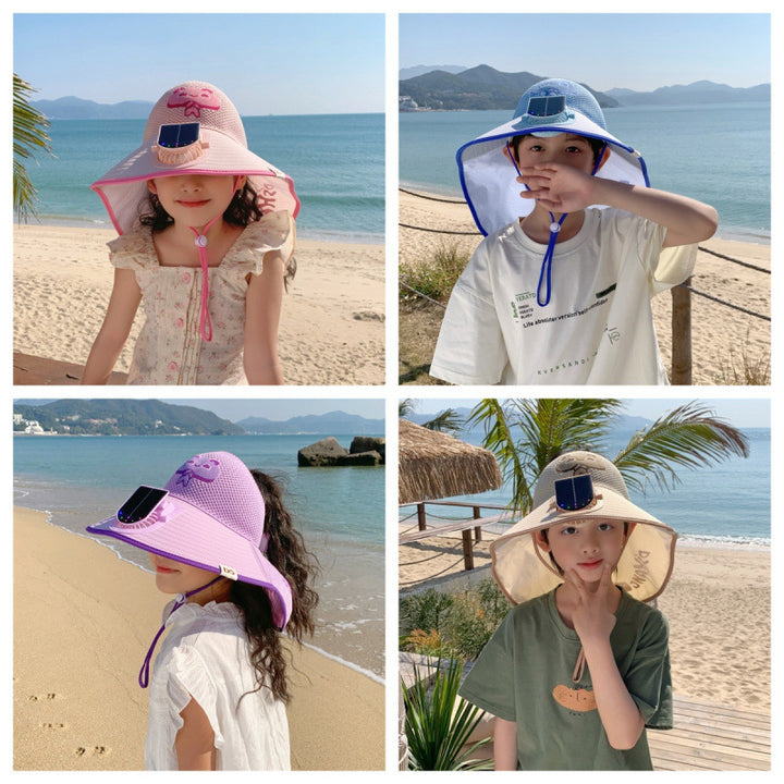 Ssun hat with solar mini fan, UV protection and wide neck protection Stornfield
