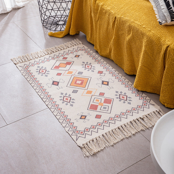 Decorative runner for dining table and console in Boho-Mandala design with fringes Stornfield