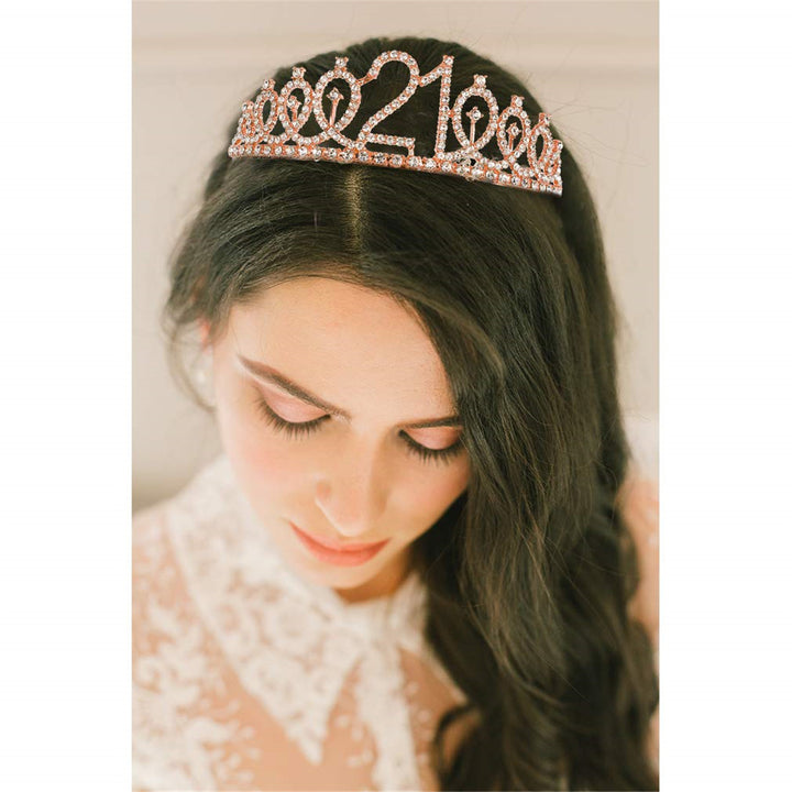Girl Glittering Birthday Crown and Sash Set Stornfield