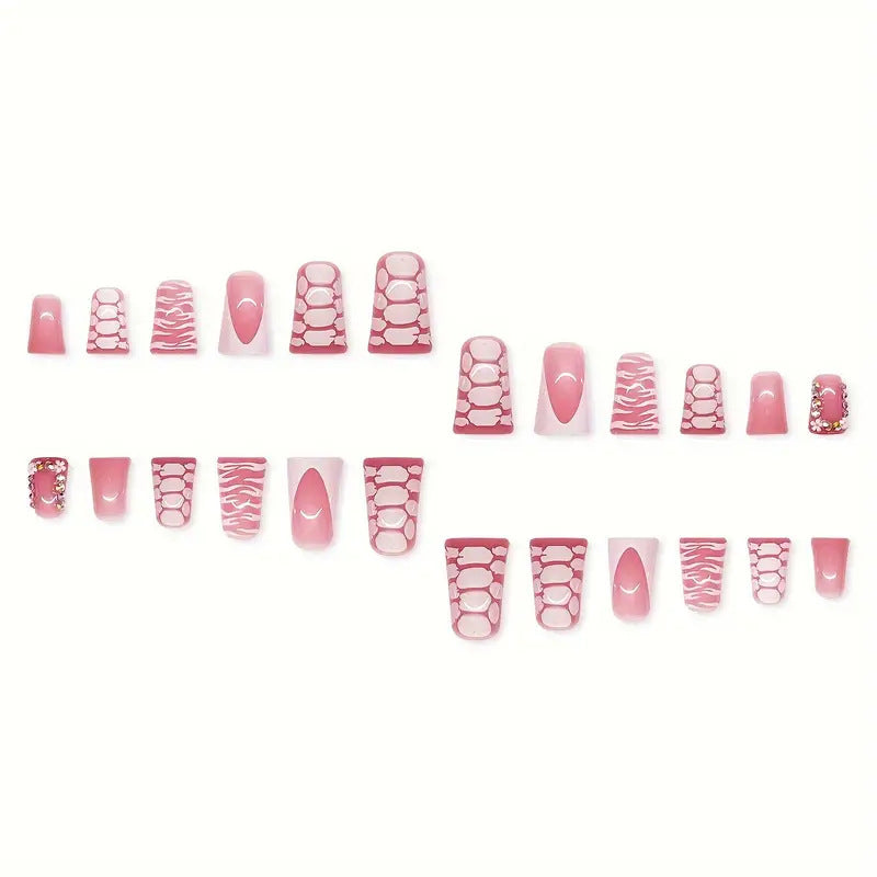 Artistic Glossy Press-On Nail Extensions Stornfield
