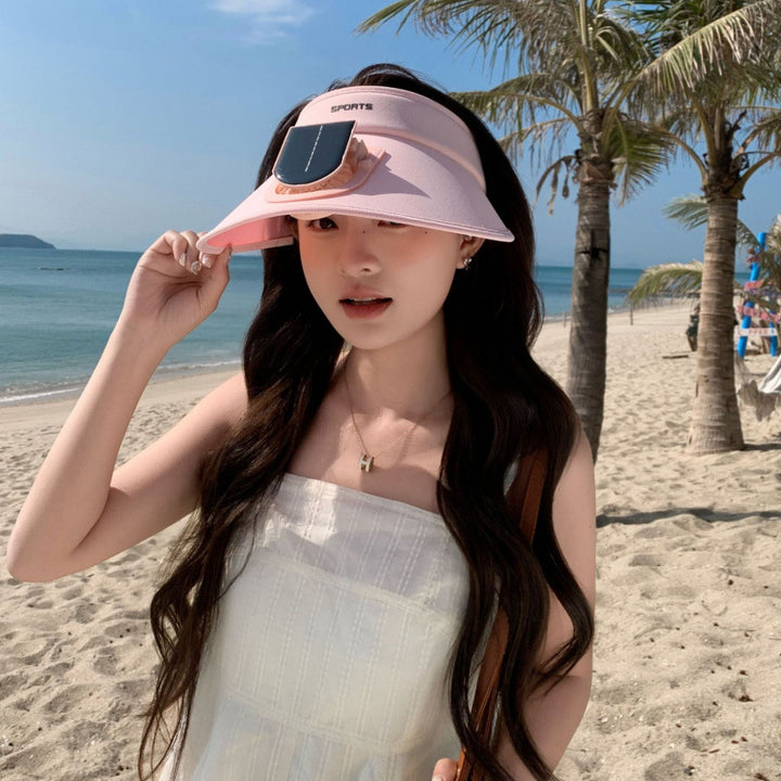Adjustable sun visor for with integrated smartphone holder and UV protection Stornfield