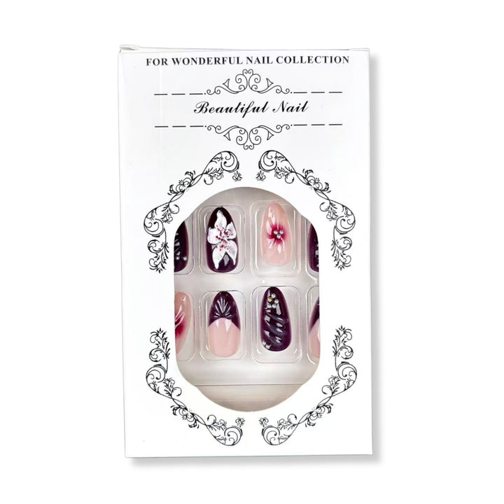 Elegant Decorative Press-On Nail Art Set 1790746208