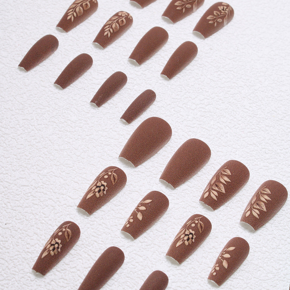 Elegant Floral Matte Press-On Nails Stornfield
