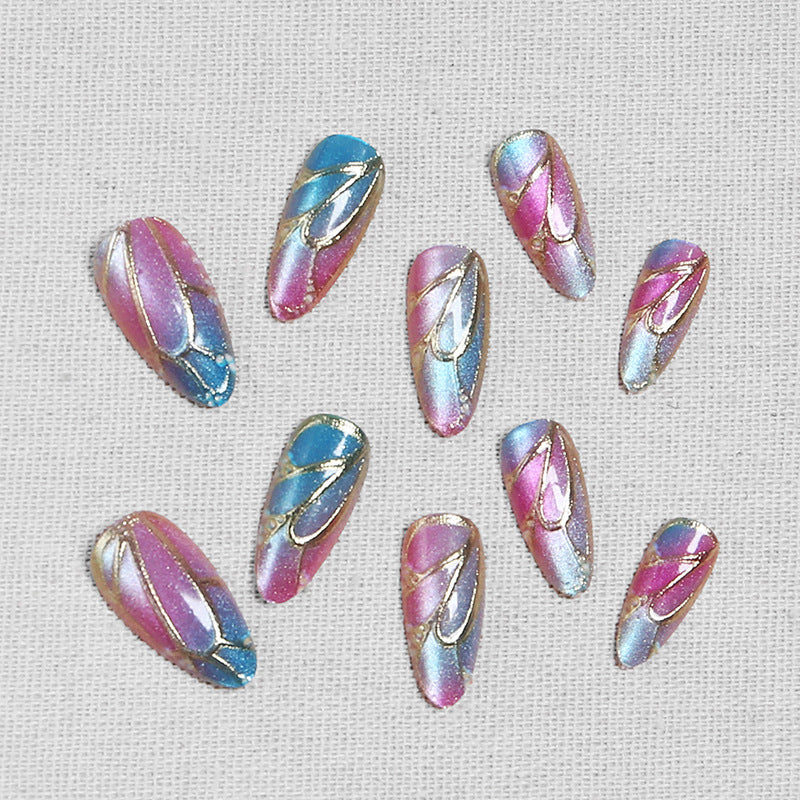 Artificial nails in elegant design with floral watercolor motif Stornfield