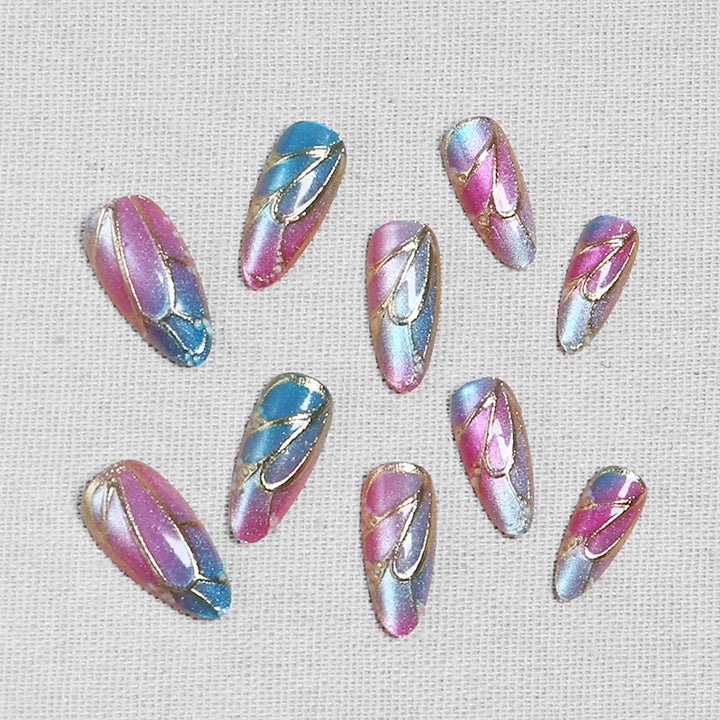 Artificial nails in elegant design with floral watercolor motif Stornfield