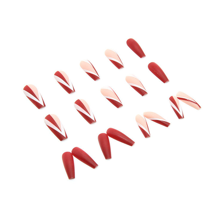 Artificial nails with matte finish and modern design elements Stornfield