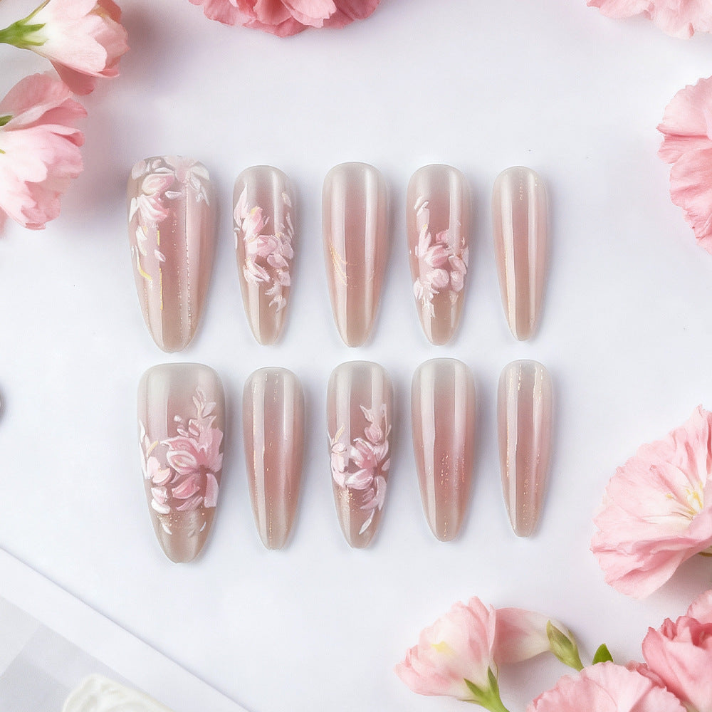 Elegant Floral-Styled Press-On Nails Stornfield