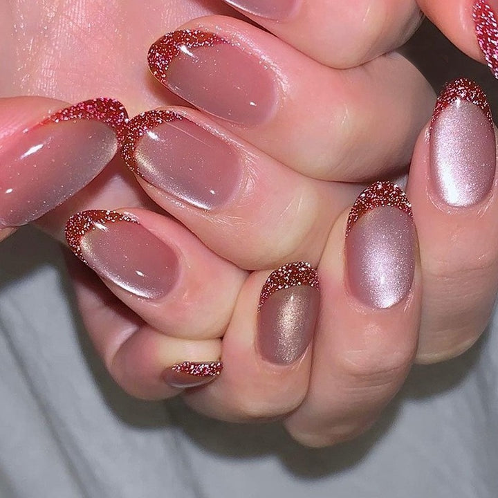 Artificial nail set with glamorous leopard pattern and elegant bows Stornfield