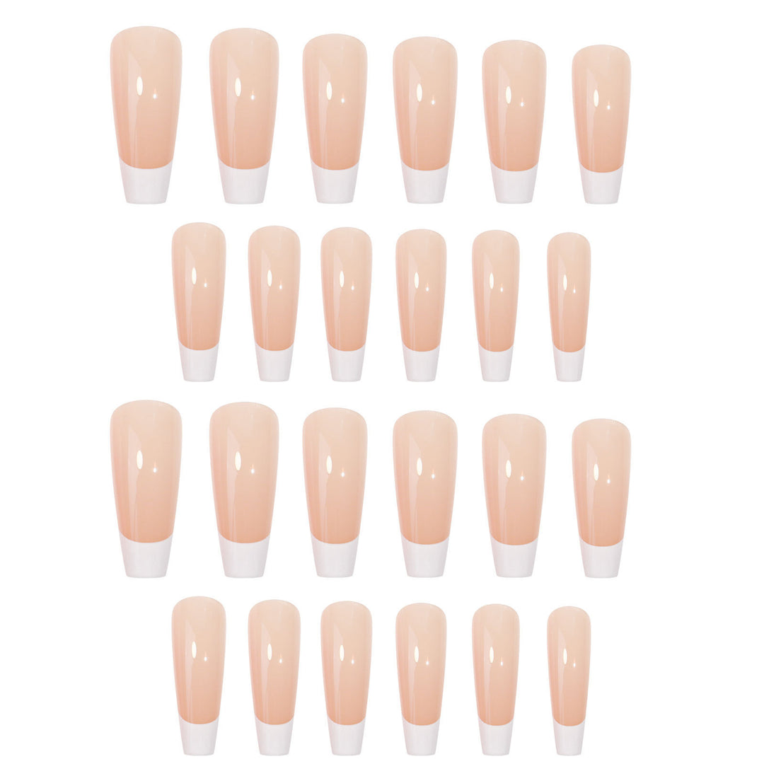 Acrylic nail set with elegant French design and high-gloss finish Stornfield