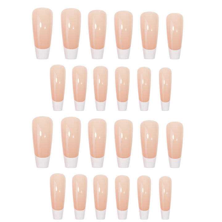 Acrylic nail set with elegant French design and high-gloss finish Stornfield