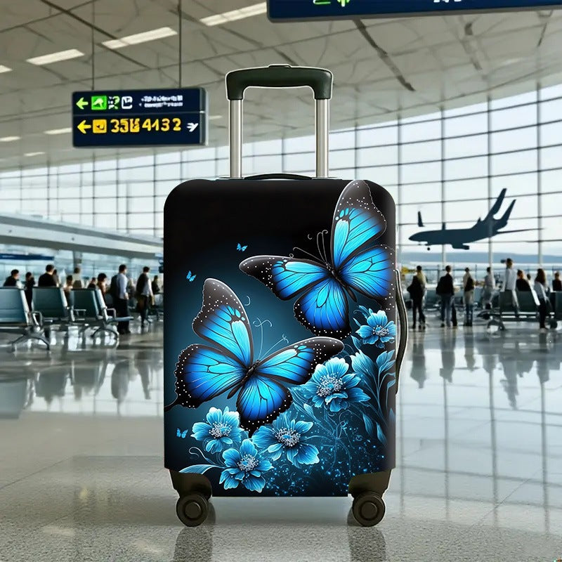 Women's hard-shell suitcase with floral butterfly motifs Stornfield